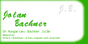 jolan bachner business card
